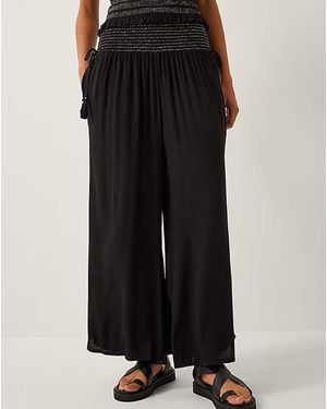 Monsoon Heidi Shirred Wide Leg Trousers - Black