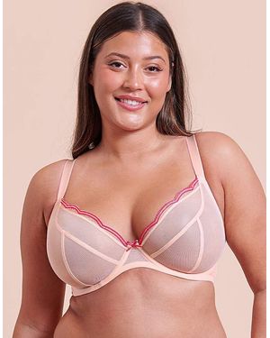 Curvy Kate Lightstyle Scallop Plunge Bra - Pink