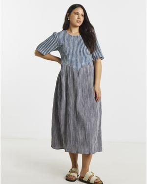 Native Youth Ny Seersucker Dress - Blue