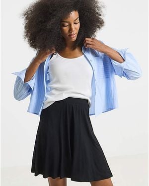 Simply Be Jersey Mini Skater Skirt - Blue