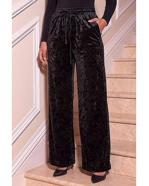 Roman Roman Velvet Stretch Trouser - Black