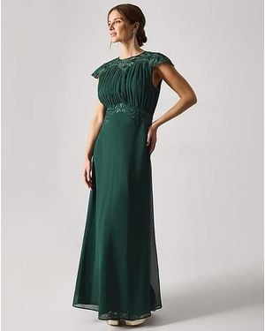 Monsoon Lace Chiffon Bridesmaid Dress - Green