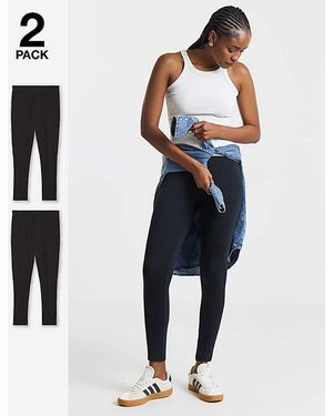 Simply Be 2 Pack Cotton Rich Leggings - Blue