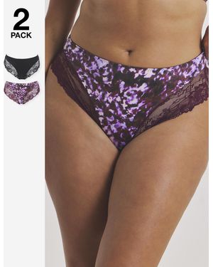 Pretty Secrets 2 Pack Adrianne Midi Knickers - Purple
