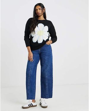 Simply Be Daisy Graphic Jumper - Blue