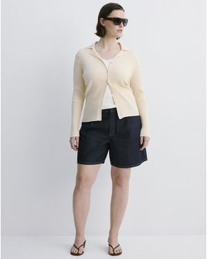 Mango Mid- Rise Denim Bermuda Shorts - Multicolour