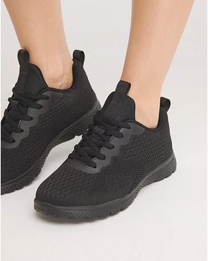 Cushion Walk Lace Up Trainers E Fit - Black