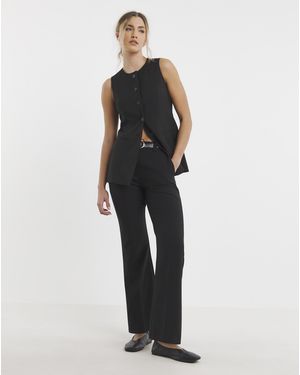 Simply Be Bootcut Workwear Trousers - Black
