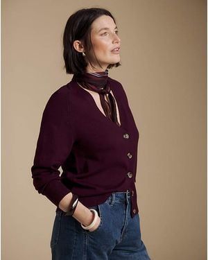 Julipa V-Neck Cardigan - Purple