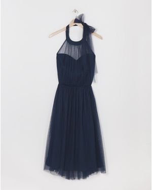 Little Mistress Halter Neck Tulle Dress - Blue