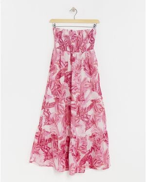 Figleaves Fiji Tiered Beach Dress - Pink
