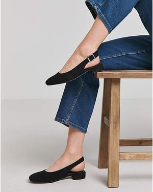JD Williams Low Block Heel Slingback Ex Wide Fit - Blue