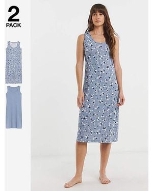 JD Williams Value 2 Pack Nighties - Blue