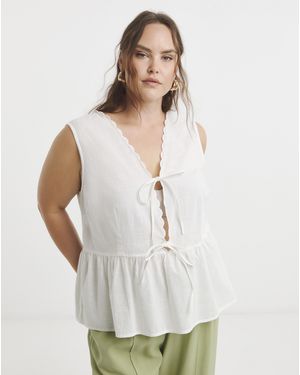 Simply Be Tie Front Camii - White