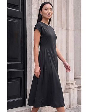 Roman Roman Side Pleat Detail Dress - Black