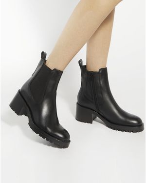 Dune Leather Chunky Chelsea Boots - Black