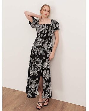 Lovedrobe Embroidered Midaxi Dress - Natural
