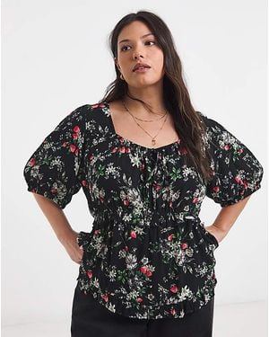 Simply Be Crinkle Blouse - Black