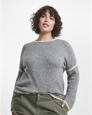 Simply Be Whipstitch Jumper - Grey