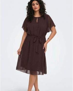 ONLY Tie Belt Short Dress - Brown