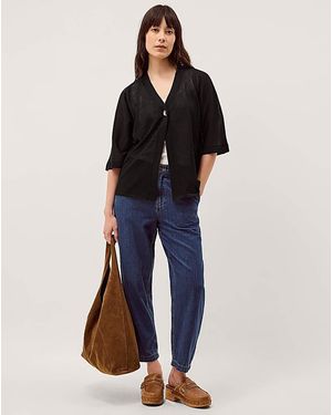 Monsoon Beth Short Sleeve Cardigan - Blue