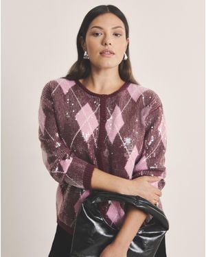 Simply Be Clear Sequin Cardigan - Pink