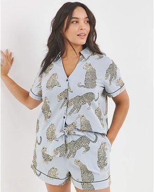 Chelsea Peers Seersucker Pj Set - Blue
