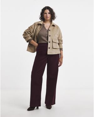 Simply Be Cord Weekender Wide Leg Jegging - White