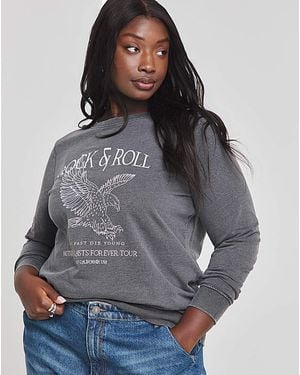 Simply Be Slogan Sweatshirt - Grey