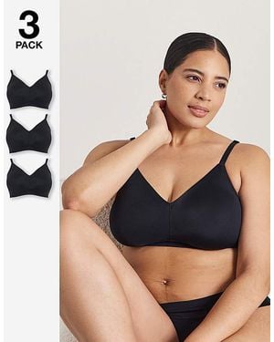 Pretty Secrets 3 Pack Claire Micro Nw Full Cup Bras - Black