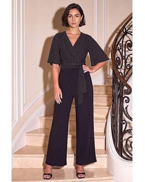 Roman Roman Glitter Spot Jumpsuit - Black