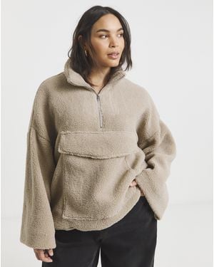 Native Youth Borg Bell Sleeve Fleece - Natural