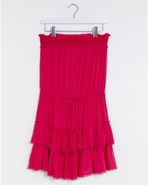 Simply Be Strapless Beach Dress - Red