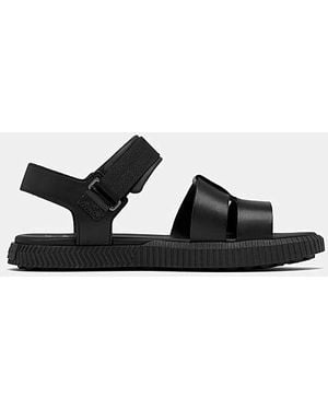 Sorel Ona Ave Ankle Strap Flat Sandal - Black