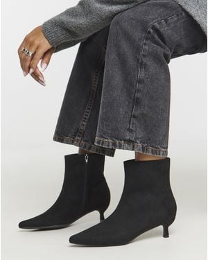 Simply Be Micro Heel Ankle Boot Extra Wide - Black