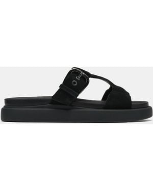 Clarks Aristella Leather Sandal D Fit - Black