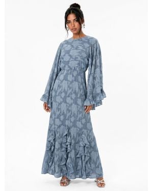 Anaya with love Anaya Floral Burnout Maxi Dress - Blue