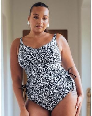 Curvy Kate Swim Wild Horizon Tankini Top - Grey