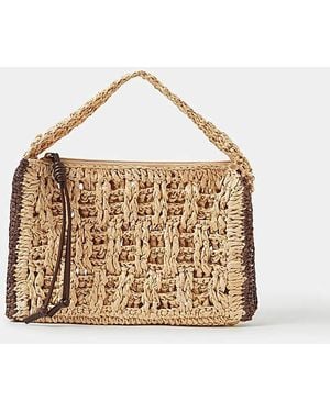 Accessorize Woven Handheld Bag - Metallic