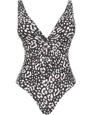 JD Williams Animal Twist Front Non Wired Swimsuit - Multicolour