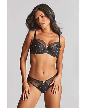 Panache Blossom Balcony Wired Bra - Black
