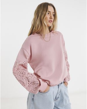 Simply Be Cut Work Sleeve Sweatshirt - Pink