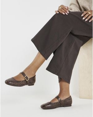 Simply Be Mary Jane Buckle Shoe Extra Wide - Brown