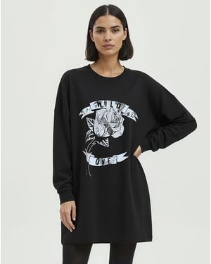 Religion Sweatshirt Graphic Dress - Black