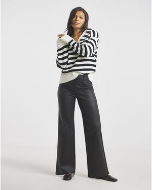 Simply Be Coated Wide Leg Jeggings - White