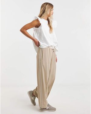 Simply Be Contrast Waist Side Stripe Trouser - White