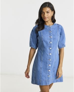 Simply Be Cinched Mini Dress - Blue