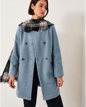 Monsoon Lily Double Breasted Boucle Coat - Blue