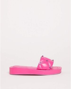 Simply Be Quilted Studded Sandals Wide - Pink