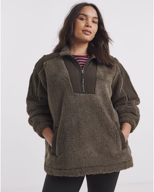 Snowdonia Contrast Funnel Fleece - Brown